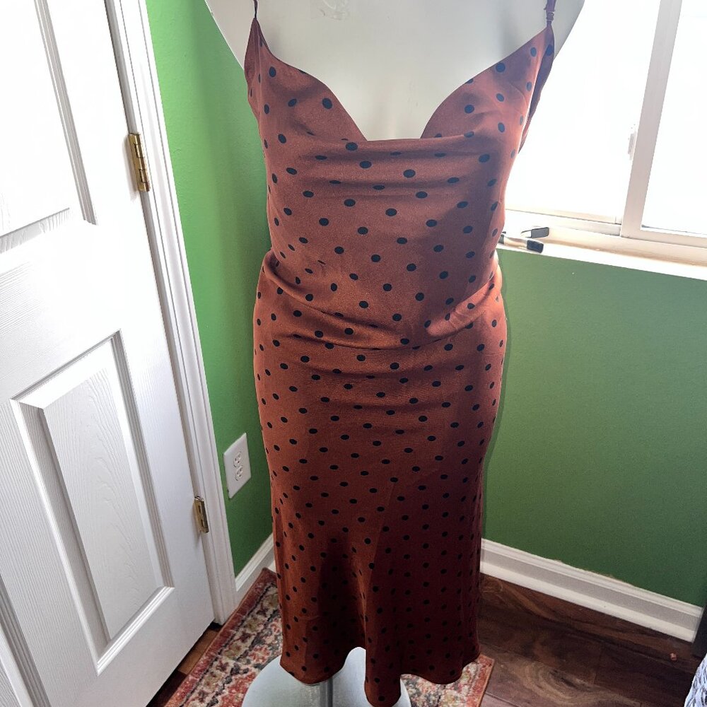 Sexy Polka Dot Satin Dress